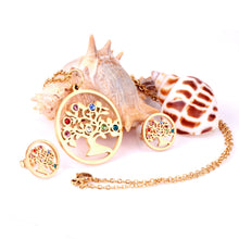 Charger l'image dans la galerie, Ensemble Collier Boucles d'Oreilles Acier Inoxydable Or 18k